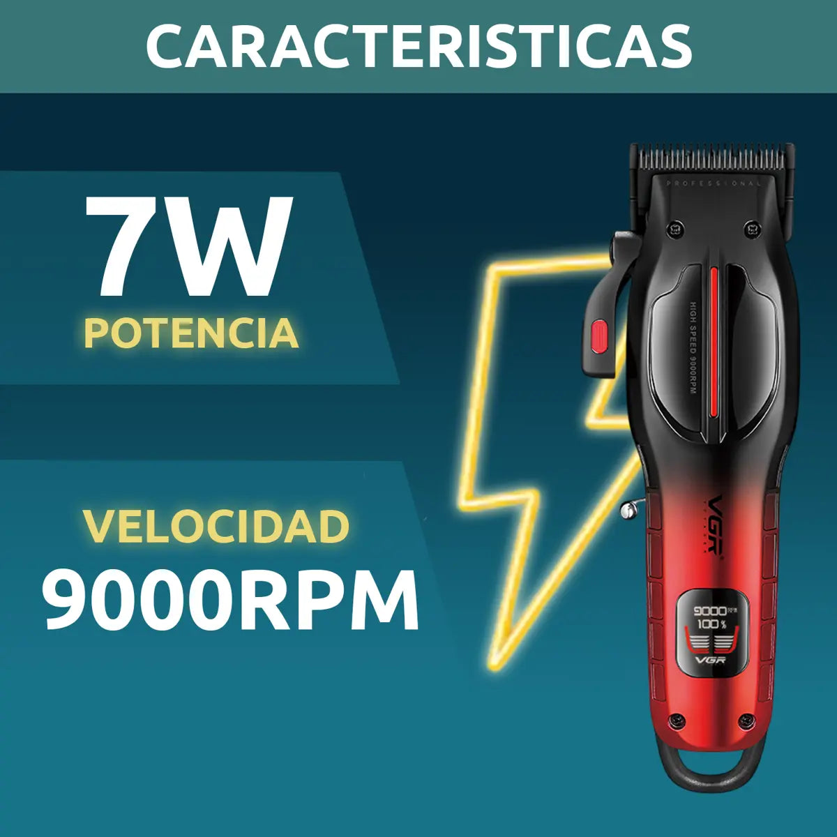 VGR V-026 Pro Hair Clipper – 9000 RPM, Ceramic & DLC Blade