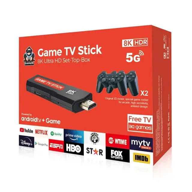 5G 8K Ultra HD Retro Video Game Console – Plug & Play Android Game Stick, 3D Arcade Games for TV Gaming