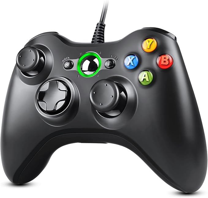 Xbox 360 Wired Controller – USB Gamepad for Xbox 360, Slim, and PC