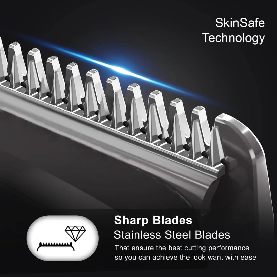 VGRV-929 Professional Rechargeable Hair Trimmer with LED Display (Black)