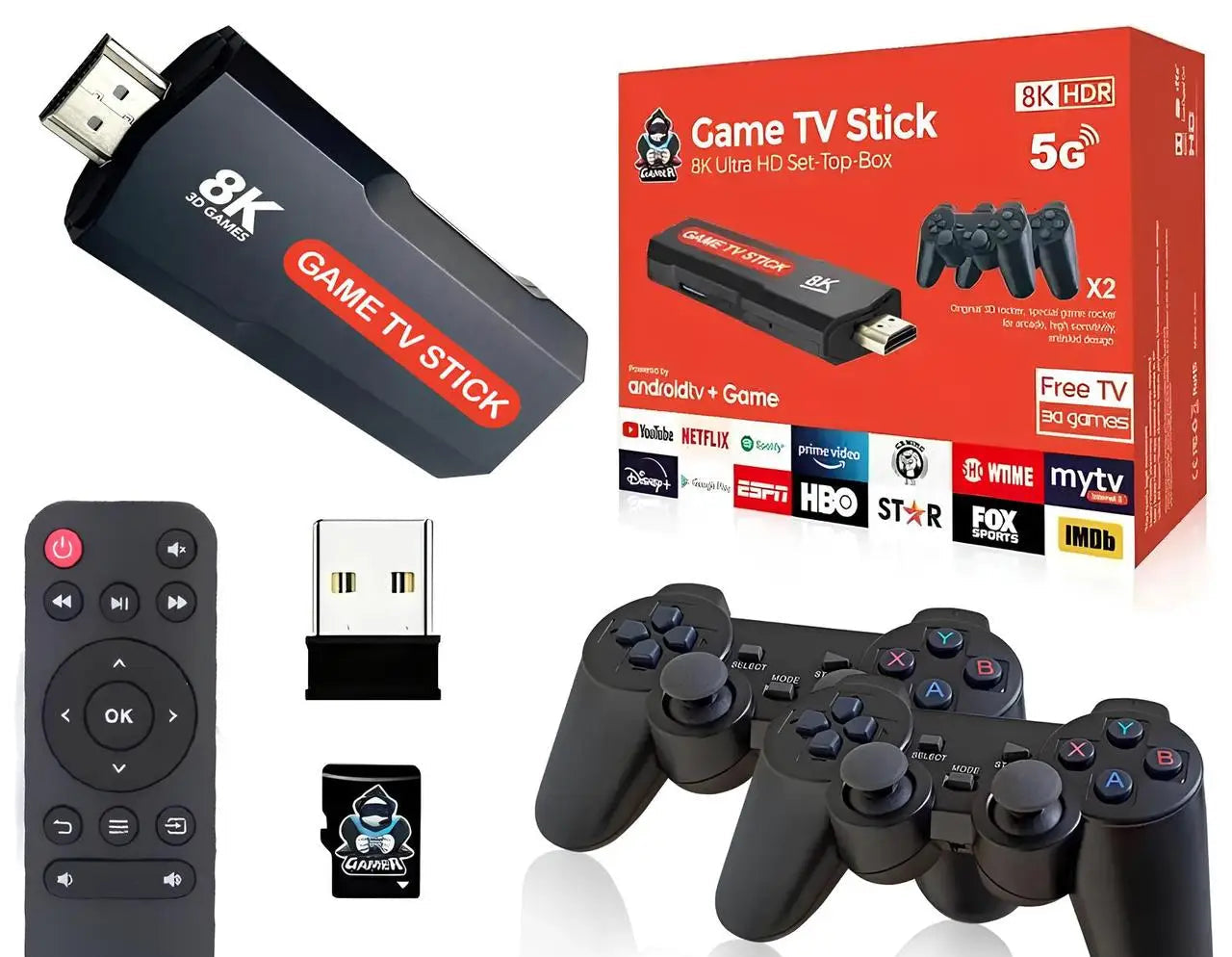 5G 8K Ultra HD Retro Video Game Console – Plug & Play Android Game Stick, 3D Arcade Games for TV Gaming