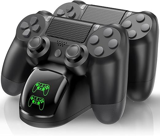 Dual Charging Dock for PS4 Controllers – Fast Charger with LED Indicator , Black