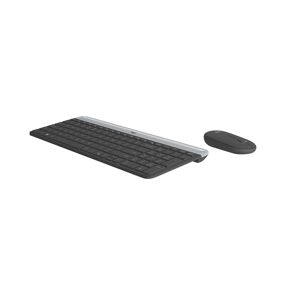 Logitech MK470 Slim Wireless Keyboard and Mouse Combo – Ultra-Quiet, 2.4GHz, Compact Design, Windows Layout – Black/grey