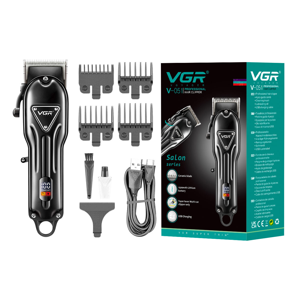 VGR V-051 Professional Hair Clipper – Ceramic & Powder Metallurgic Blades