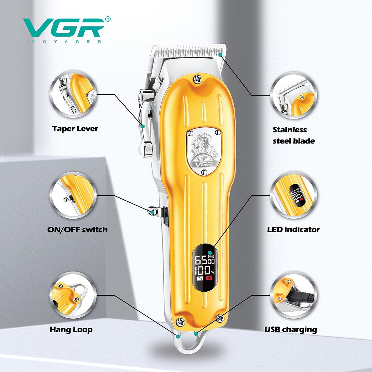 VGR V-092 Hair Clipper for Men – Professional Cordless Trimmer