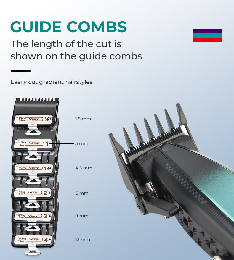VGR V-016 Professional Hair Clipper – 7000 RPM BLDC Motor, Stainless Steel Blades