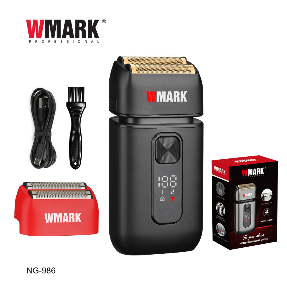 WMARK Electric Men's Foil Shaver – Twin Blade USB Rechargeable Shaver with LED Display for Professional & Home Use