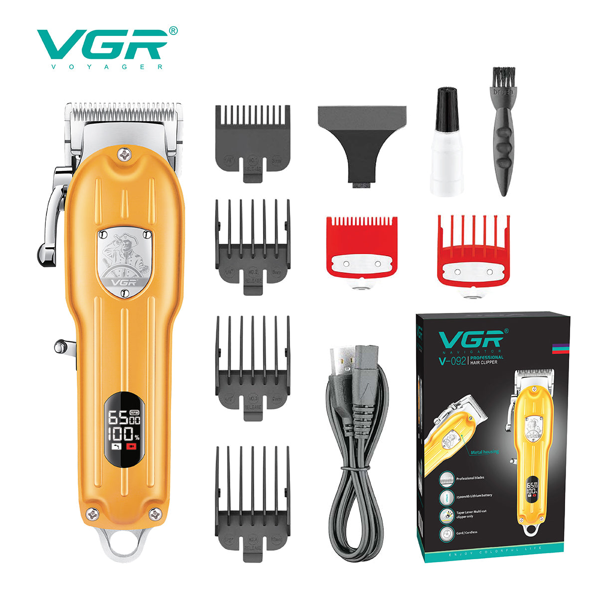 VGR V-092 Hair Clipper for Men – Professional Cordless Trimmer