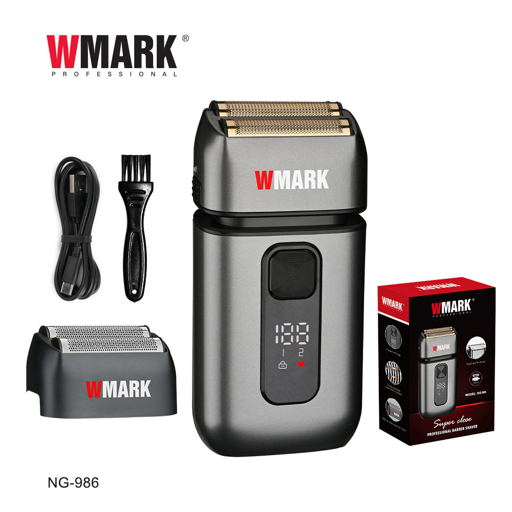 WMARK Electric Men's Foil Shaver – Twin Blade USB Rechargeable Shaver with LED Display for Professional & Home Use