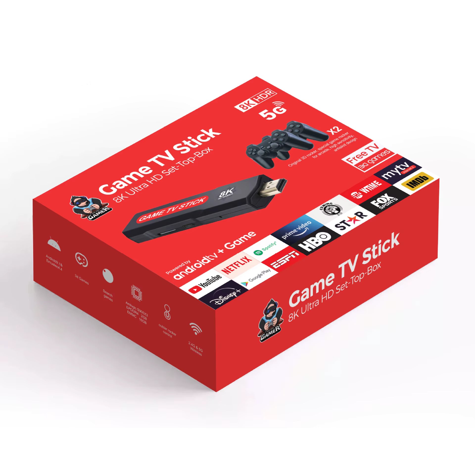 5G 8K Ultra HD Retro Video Game Console – Plug & Play Android Game Stick, 3D Arcade Games for TV Gaming