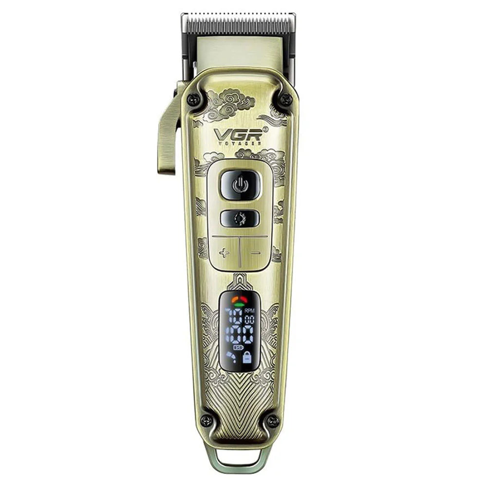 VGR V-005 Hair Clipper – Cordless/Corded Professional Metal Body Trimmer, LED Display