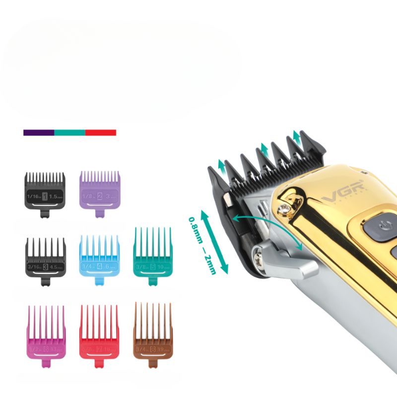 VGR V-006 Professional Hair Clipper – Gold Salon Trimmer with Digital Display