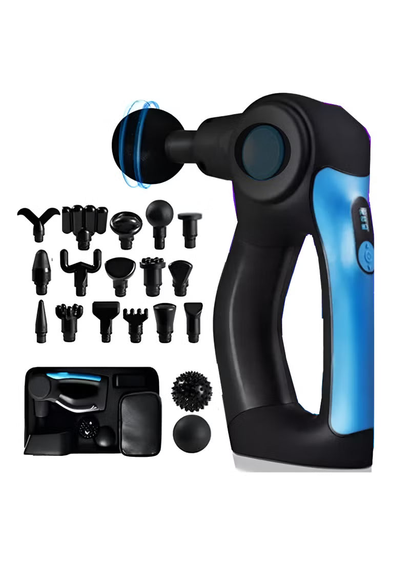 CHIROGUN PERCUSSION MASSAGE GUN RECHARGEABLE 17 HEADS 4 SPEEDS