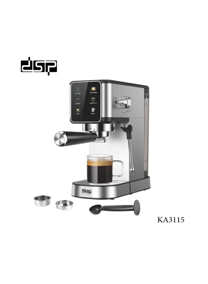 DSP Espresso & Cappuccino Coffee Machine 1350W Silver – KA3115