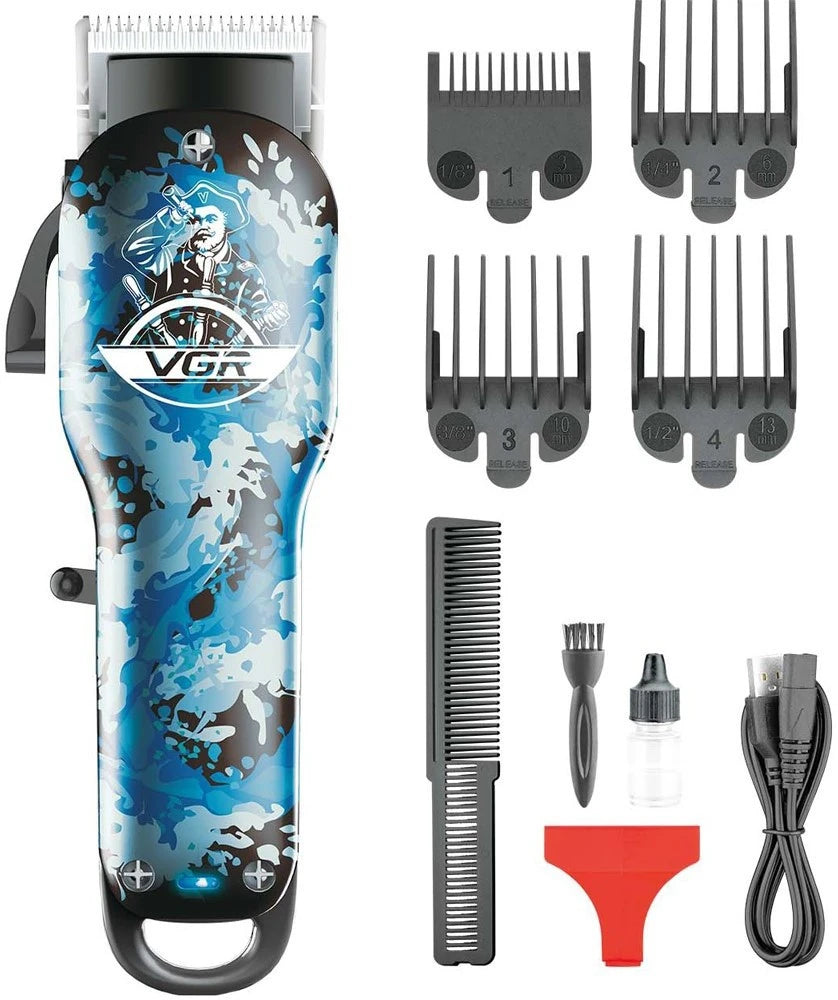 VGR V-066 Trimmer 300 min Runtime 4 Length Settings  (Blue, Black)