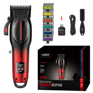 VGR V-026 Pro Hair Clipper – 9000 RPM, Ceramic & DLC Blade