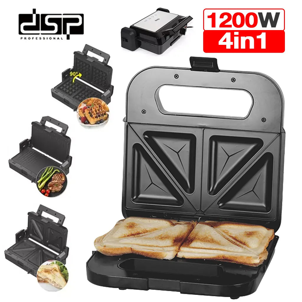 4-in-1 DSP Grill, Waffle, Sandwich & Flat Plate Maker – KC1171