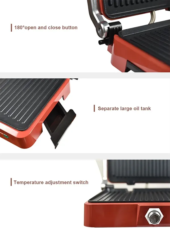 DSP Electric Grill, 1800 Watt, Red, KB1049A