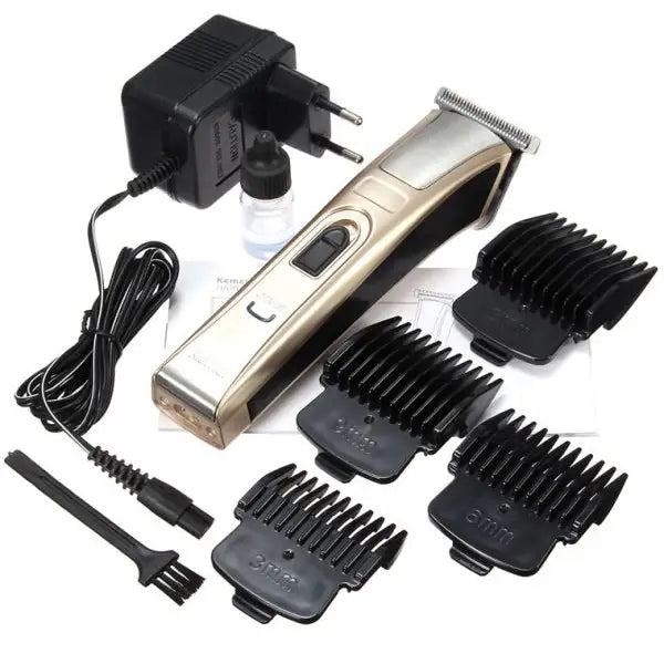 Kemei KM-5017 Electric Shaver-4 – Precision Facial Hair Trimmer, Long-Lasting Power, Gold