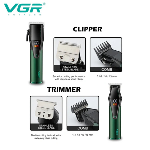 VGR V-677 Professional Hair Clipper & Trimmer Set