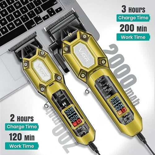 VGR Professional Hair Clipper Set – V-600 + V-900 (Gold)
