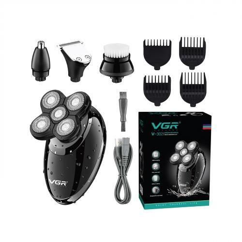 V-302 Hair Trimmers - 4 In 1 Rotary Electric Shaver Wet Hair Clipper (Black)