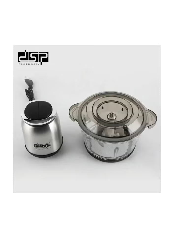 DSP Food Chopper, 250W, 2L Stainless Steel & Glass Bowl – KM4102