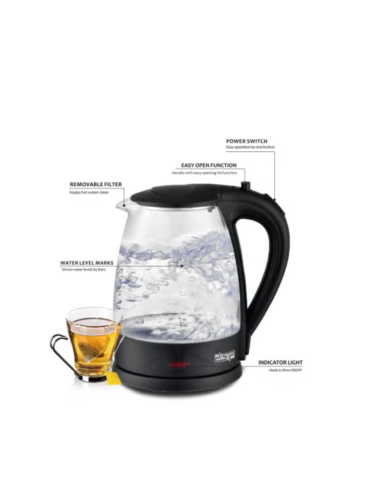 DSP Electric Kettle KK1129 – 1.8L Double Wall Glass