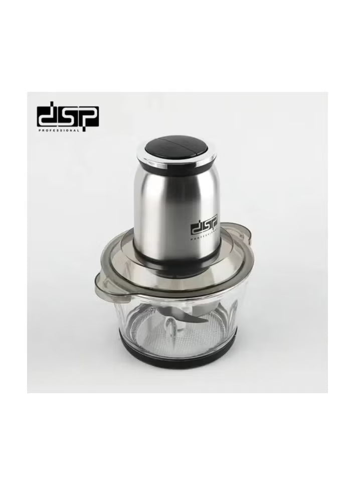 DSP Food Chopper, 250W, 2L Stainless Steel & Glass Bowl – KM4102