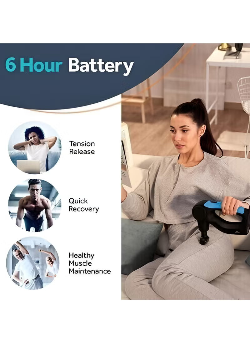 CHIROGUN PERCUSSION MASSAGE GUN RECHARGEABLE 17 HEADS 4 SPEEDS