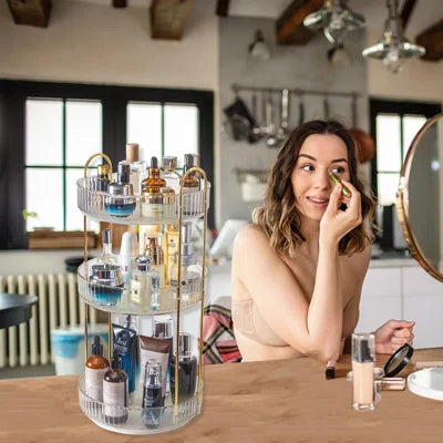 Rotating Makeup Organizer Station Nail Bar, 360 Degree