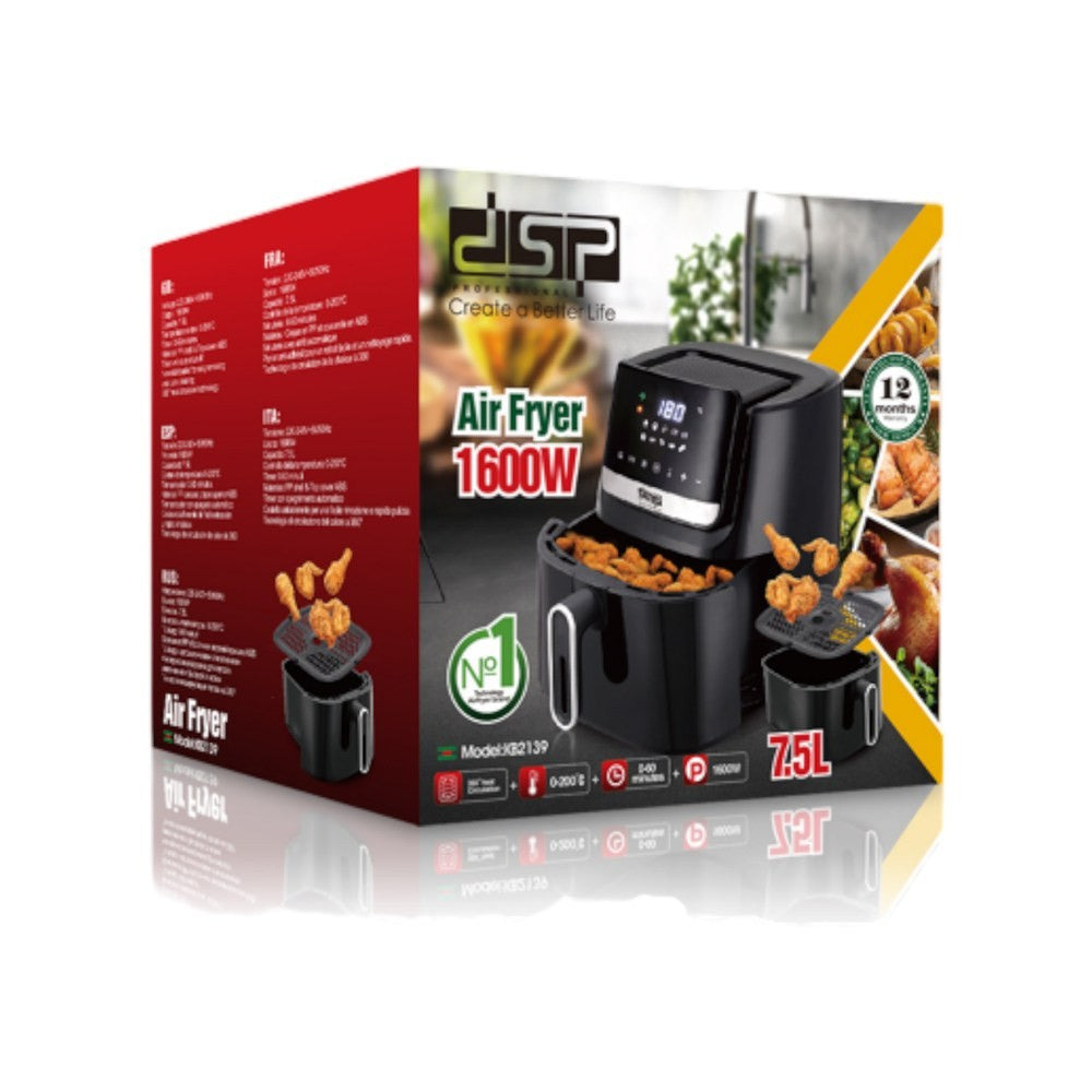 Oil-Free Digital Air Fryer with 7.5L Capacity - KB2139