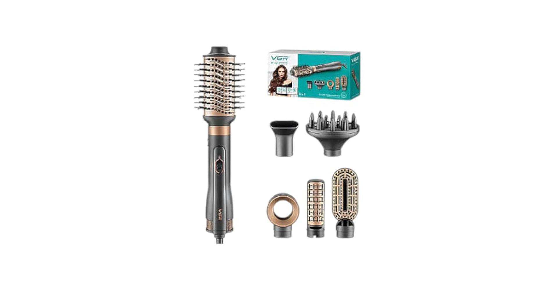 VGR V-491 Hot Air Comb 1000W 6in1 Multicolor