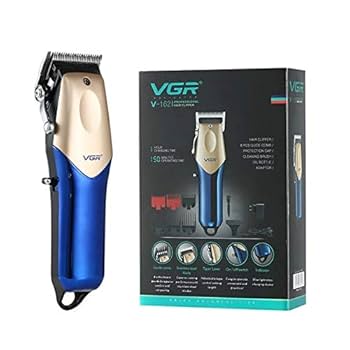 VGR  V-162 Hair Beard Trimmer Rechargeable Electric Clipper For Men Gold/Blue