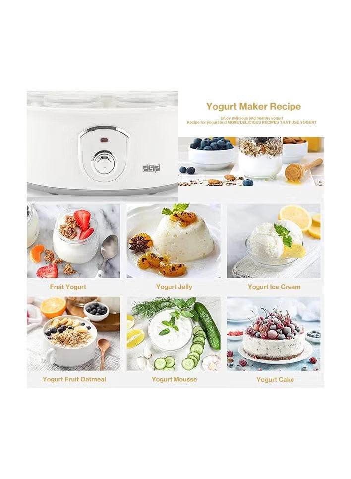 DSP Yogurt Maker 1.5L Mechanical Control with 7 Glass Jars – KA4010