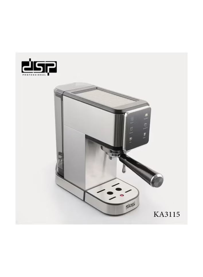 DSP Espresso & Cappuccino Coffee Machine 1350W Silver – KA3115