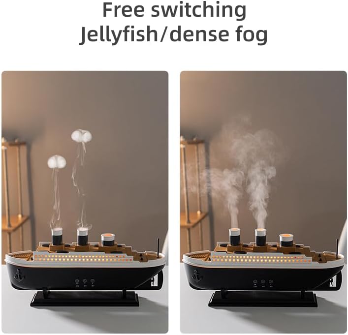 Ship Design Jellyfish Aroma Diffuser with Color Light