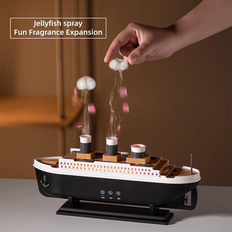 Ship Design Jellyfish Aroma Diffuser with Color Light