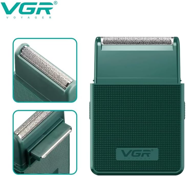 VGR-V-376 Foil Shaver For Men - Precision, USB Rechargeable, Pop-up Trimmer Green
