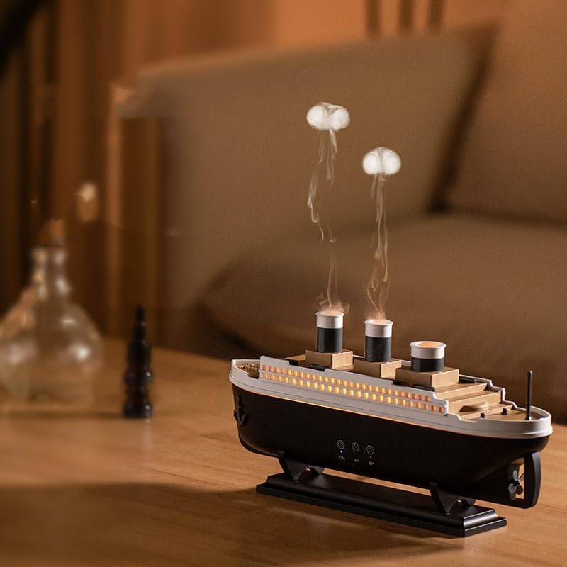 Ship Design Jellyfish Aroma Diffuser with Color Light