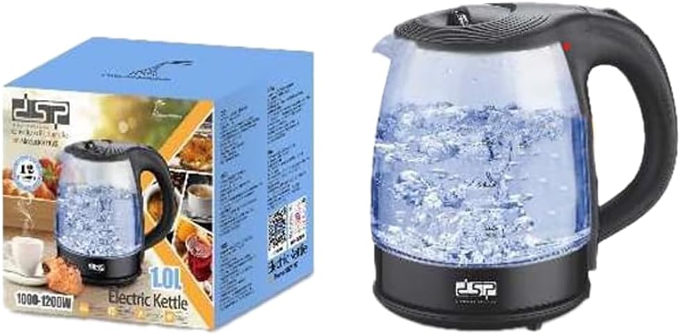 DSP Electric Kettle KK1190 – 1L Double Wall Glass