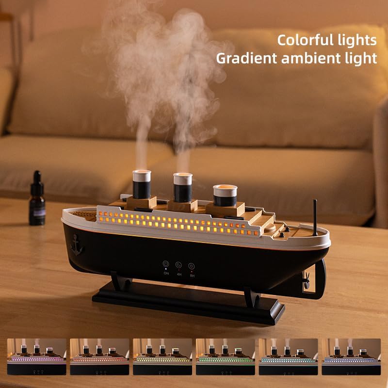 Ship Design Jellyfish Aroma Diffuser with Color Light