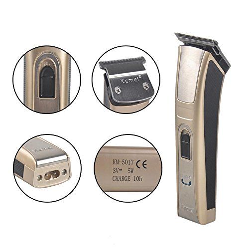 Kemei KM-5017 Electric Shaver-4 – Precision Facial Hair Trimmer, Long-Lasting Power, Gold