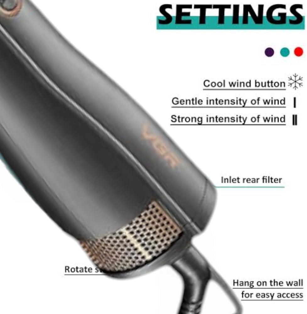 VGR V-491 Hot Air Comb 1000W 6in1 Multicolor