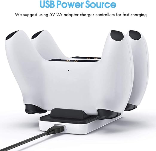 PS5 Controller Charging Station – Dual USB Fast Charger Dock for Playstation 5