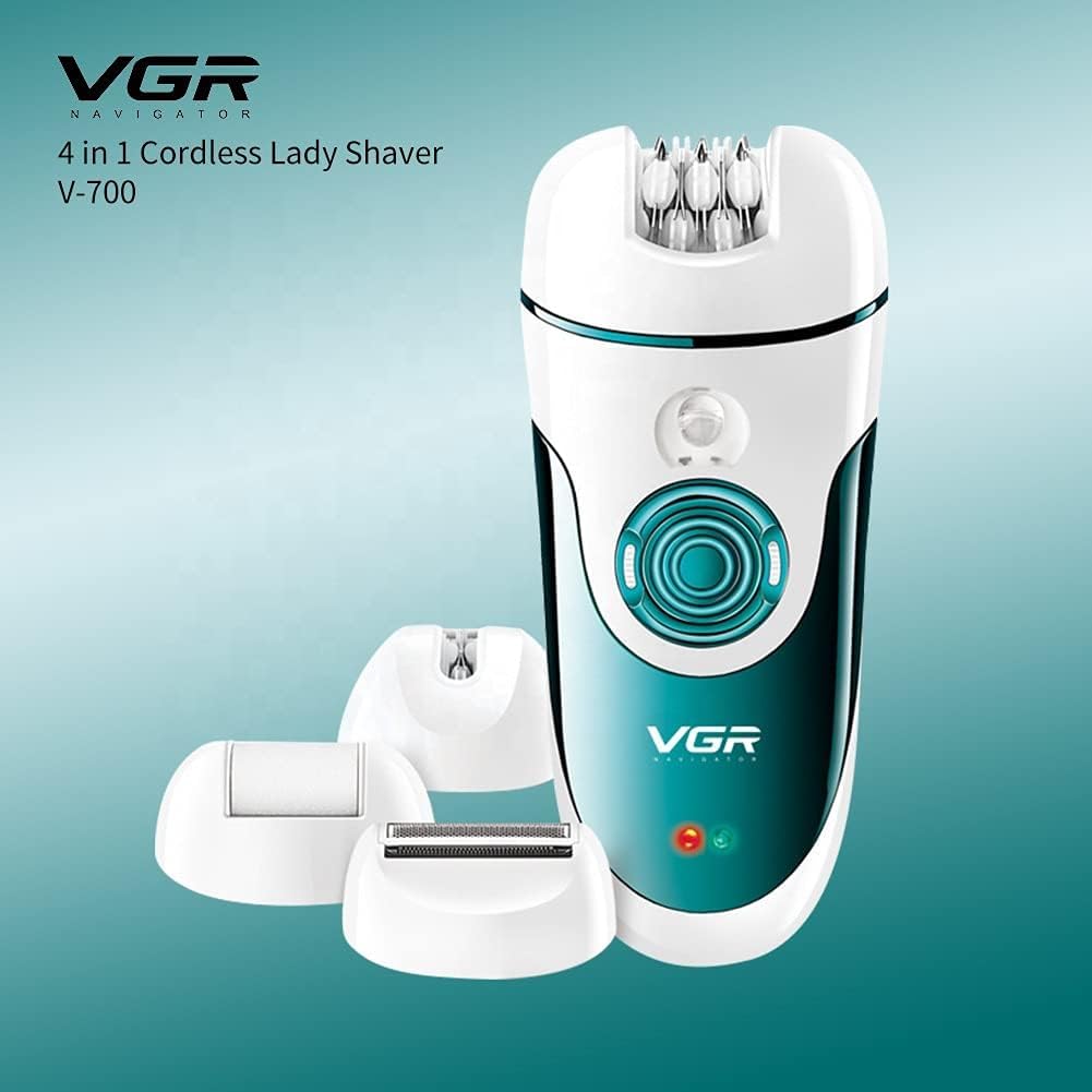 Vgr V-700 4 In 1 Women's Cordless Shaver  For Face, Legs, Armpit And Bikini