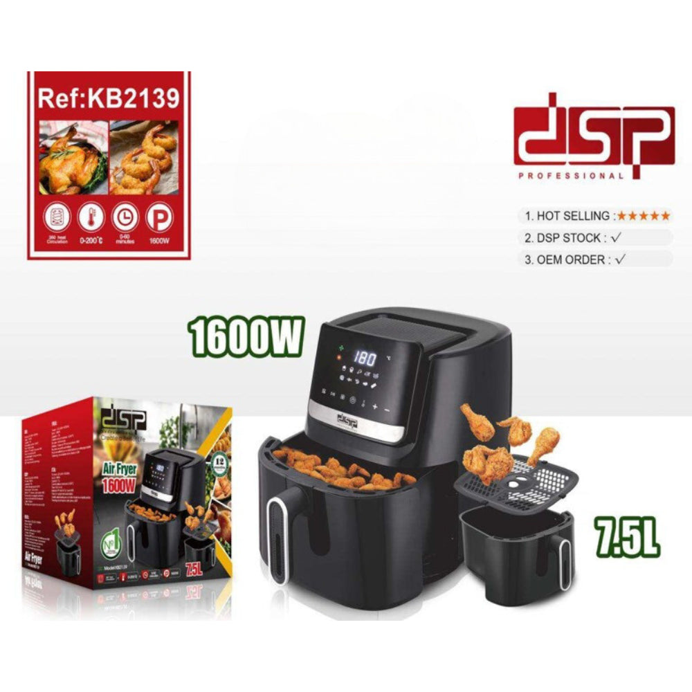 Oil-Free Digital Air Fryer with 7.5L Capacity - KB2139