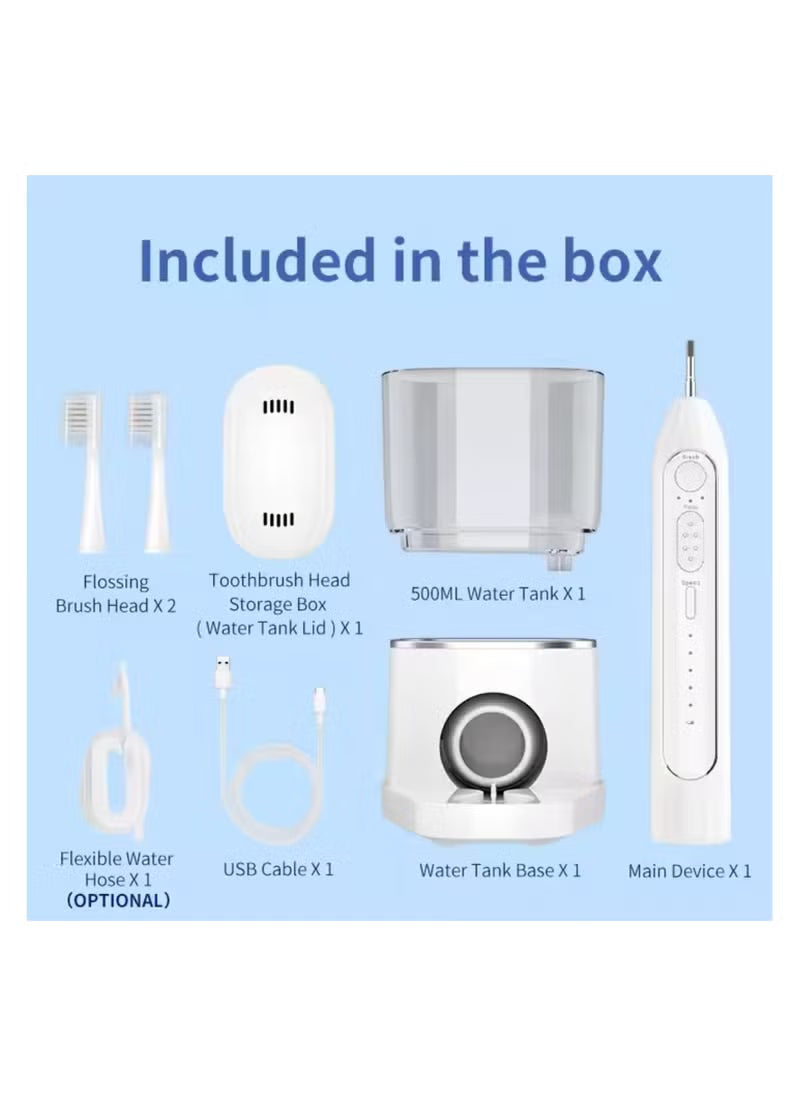 500ml Electric Toothbrush with Water Flosser 2 in 1 Dental Oral Irrigator for Travel and Home