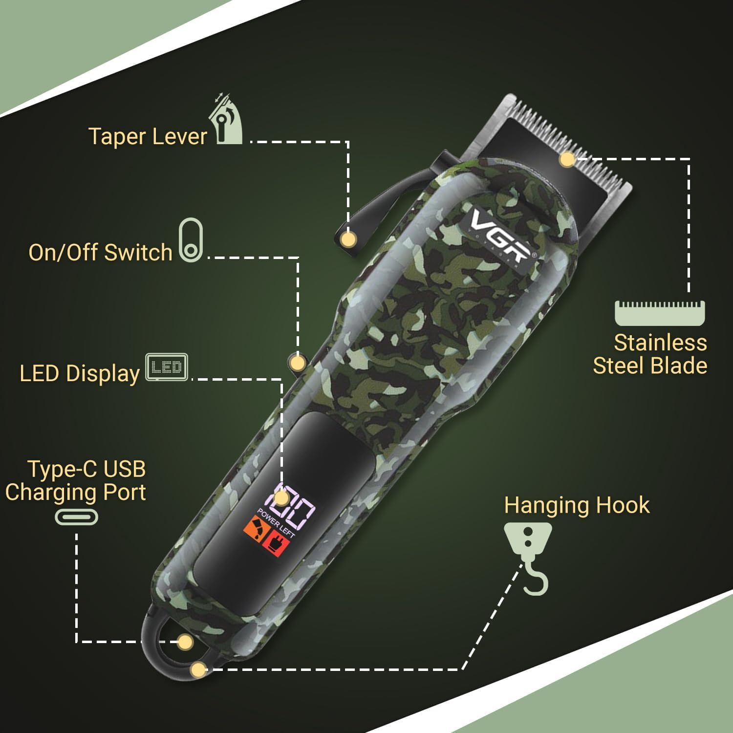 VGR V-665 Professional Beard Trimmer For Men