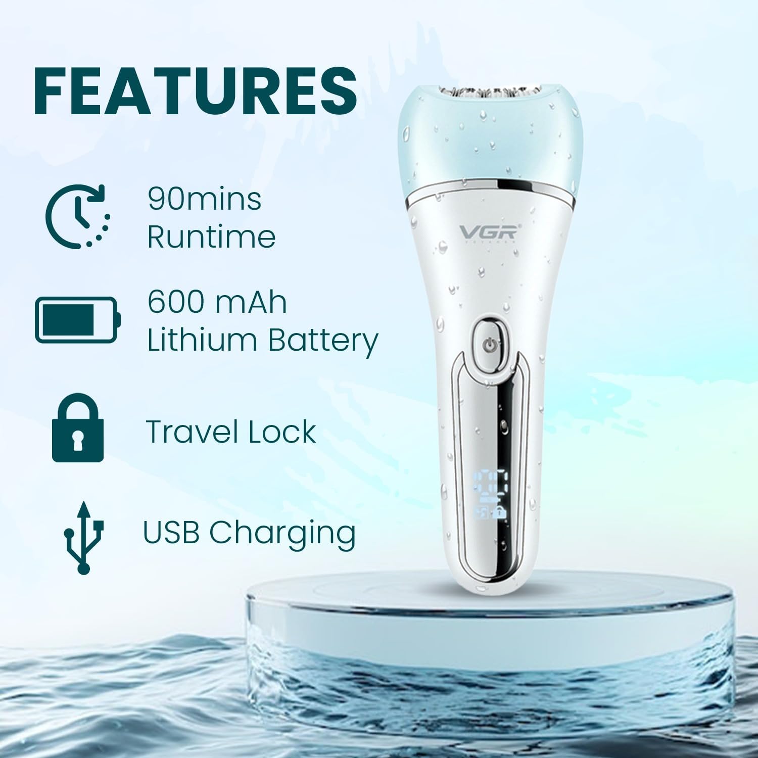 VGR V-733 Professional Ladies Grooming Kit, Epilator for women for full body